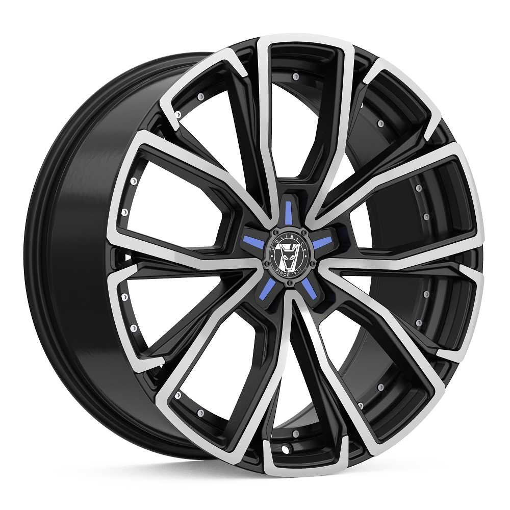 8.5x20 Wolfrace 71 Matrix 50th Anniversary Gloss Raven Black Polished