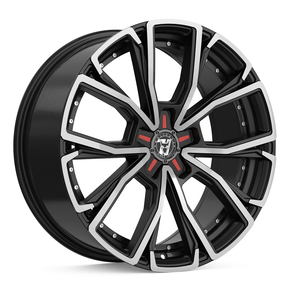 8.5x20 Wolfrace 71 Matrix 50th Anniversary Gloss Raven Black Polished