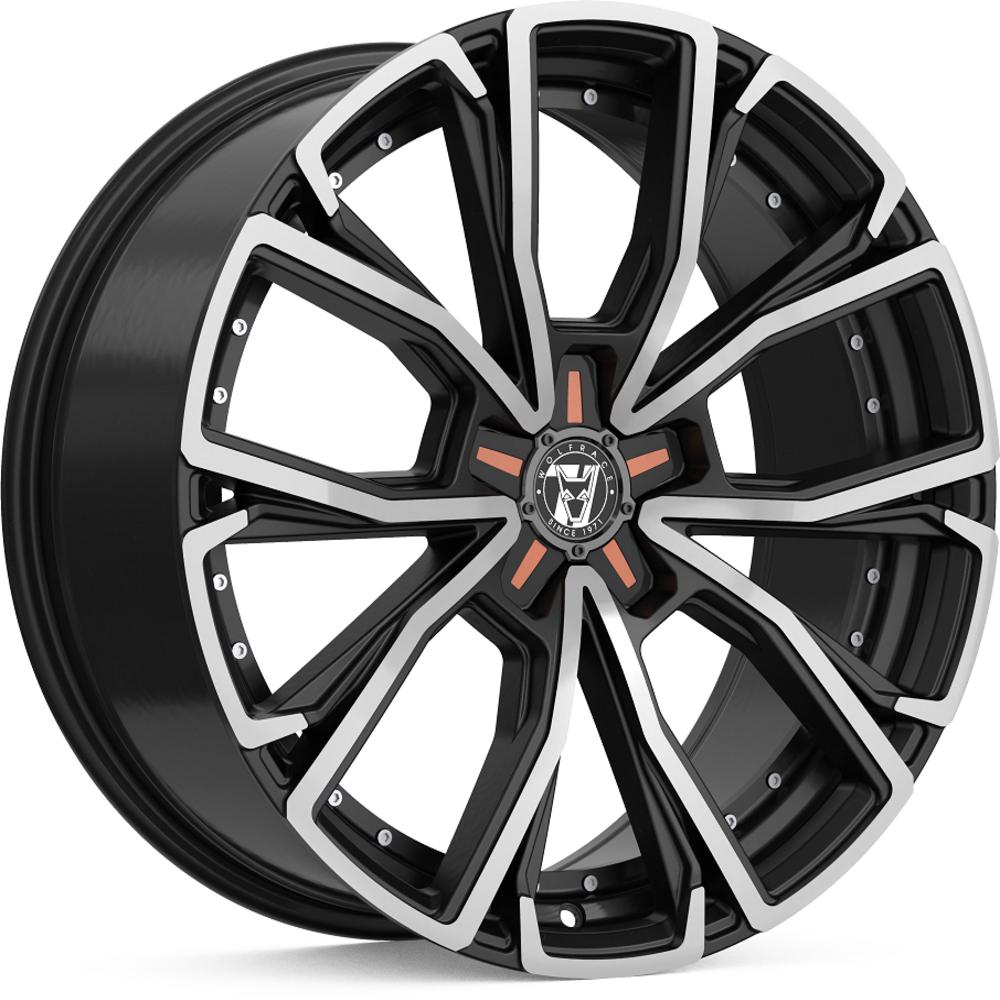 8.5x20 Wolfrace 71 Matrix 50th Anniversary Gloss Raven Black Polished