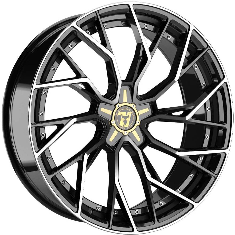 8.5x20 Wolfrace 71 Voodoo Gloss Raven Black Polished Alloy Wheels Volkswagen Crafter Van 5 Stud