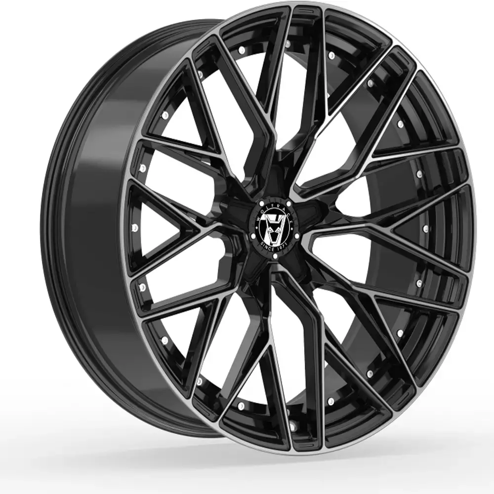 8.5x18 Wolfrace 71 Wolfsburg GTR Custom Gloss Raven Black Polished