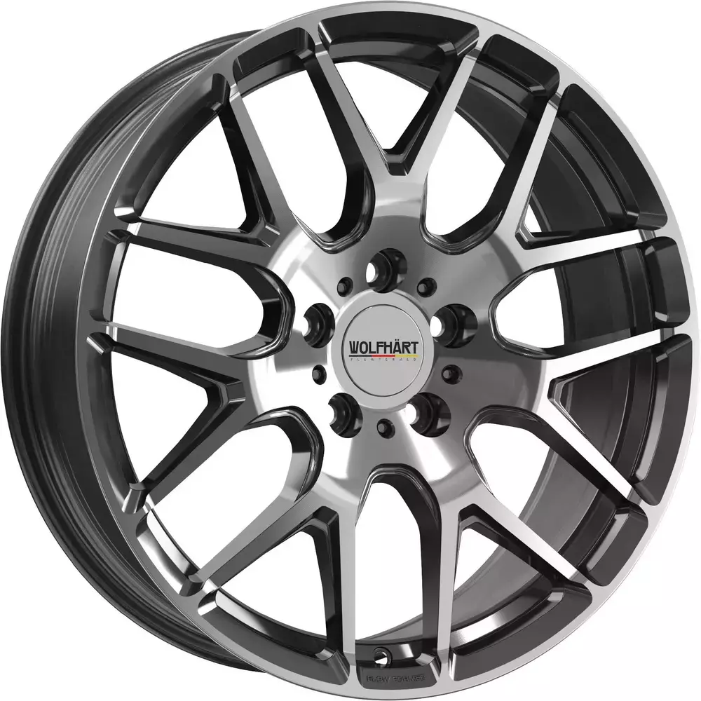 8.5x19 Wolfhart Flowformed Munich 3 Gloss Black Polished Face