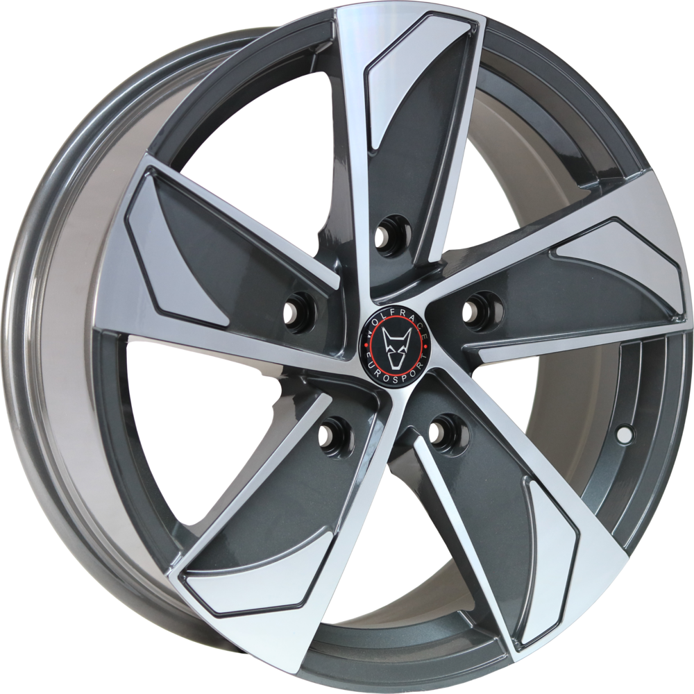 8x18 Wolfrace Eurosport Ad5t Gunmetal Polished Alloy Wheels, Alloy