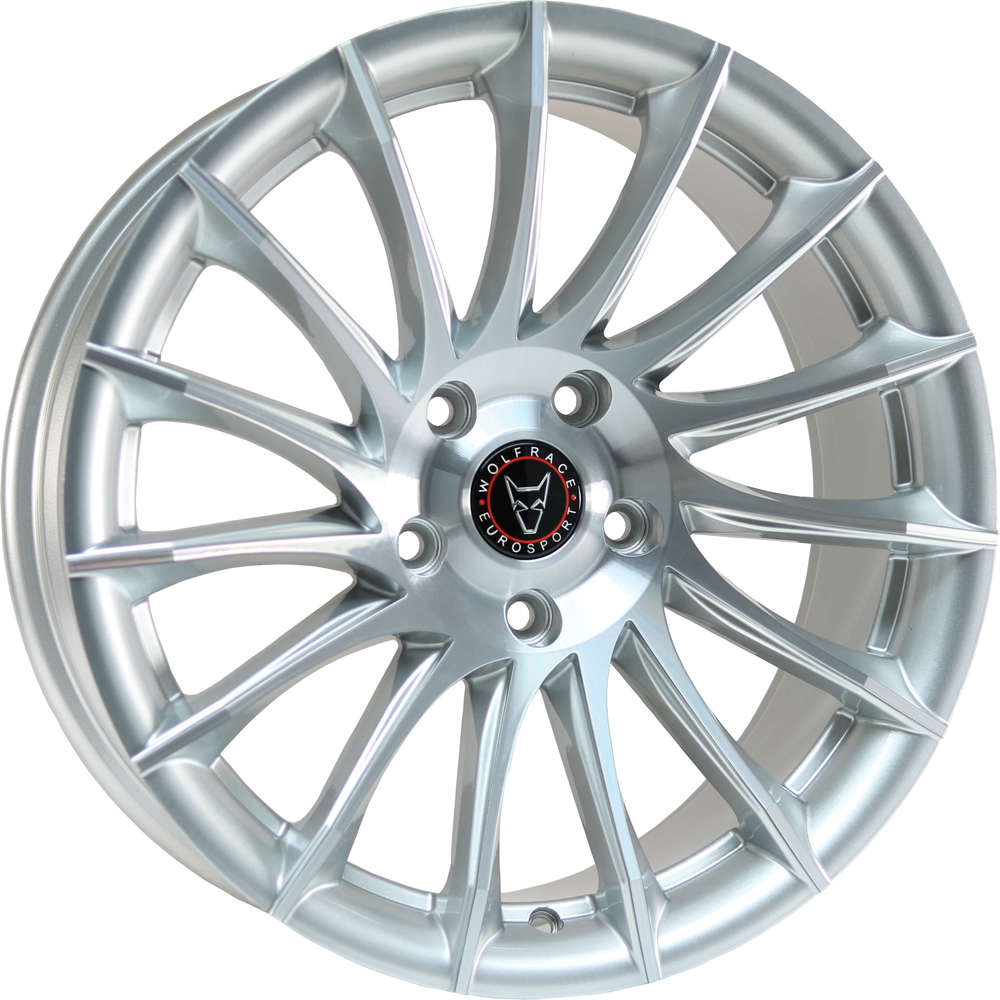 8.5x18 Wolfrace Eurosport Aero Silver Polished Alloy Wheels, Alloy
