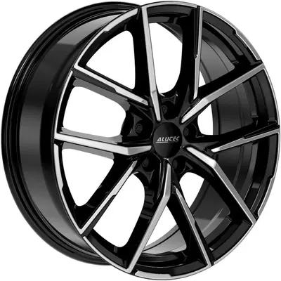 8x18 Alutec Aveleno Diamond Black Front Polished Alloy Wheels Image