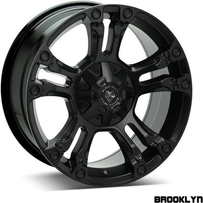 Black Wolf Brooklyn Matt Black Rivets Alloy Wheels Image