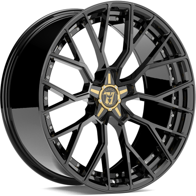 8.5x19 Wolfrace 71 MUNICH GTR Gloss Raven Black Alloy Wheels Image