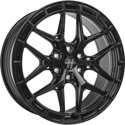 8.5x20 Wolfrace Vanspeed Vortex Gloss Raven Black Alloy Wheels