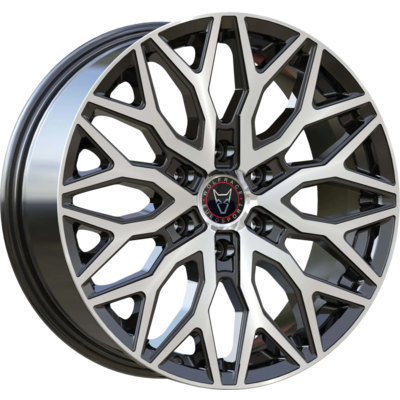7.5x18 Wolfrace Eurosport Wolfsburg Super 6 Gloss Black Polished Face Alloy Wheels for Cars