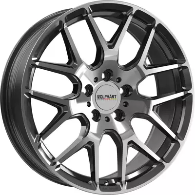 Large 8.5x19 Wolfhart Flowformed Munich 3 Gloss Black Polished Face