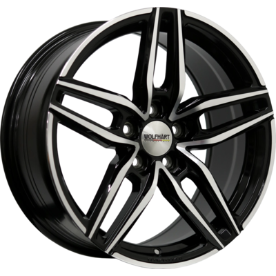 8.5x18 Wolfhart Flowformed Talon 2 Gloss Black Polished Alloy Wheels for Cars