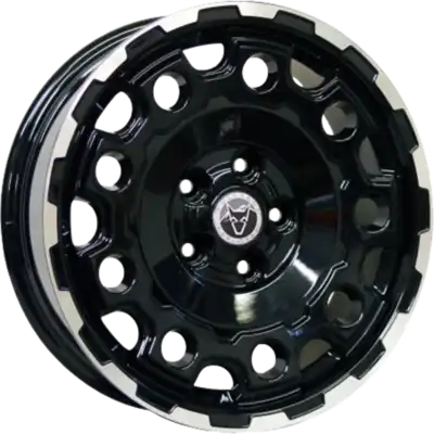 8x17 Wolfrace Explorer Wolverine Gloss Black Polished Alloy Wheels Image