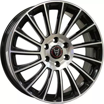 7.5x18 Wolfrace Eurosport AeroX Gloss Black Polished Face Alloy Wheels Image