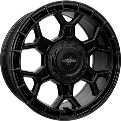 8x17 Wolfrace Explorer Black Wolf One Gloss Black Alloy Wheels