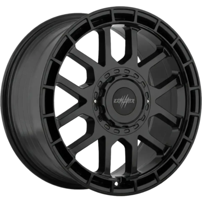8x17 Wolfrace Explorer Black Wolf Four Matt Black Alloy Wheels