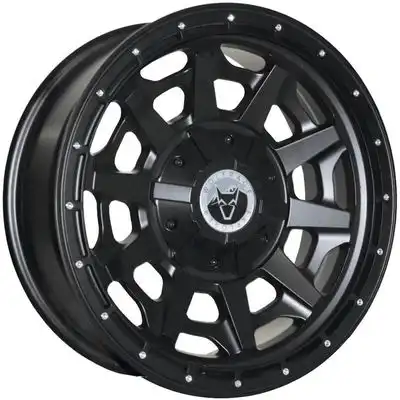 Wolfrace Explorer Canyon Matt Black Chrome Rivets Alloy Wheels Image