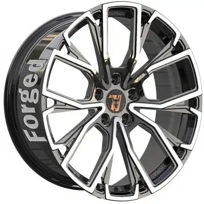 8.5x21 Wolfrace 71 Forged Edition Matrix Forged Gloss Raven Black Polished Alloy Wheels Image