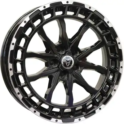 Large 8.5x20 Wolfrace Explorer Wolf Gloss Black Polished