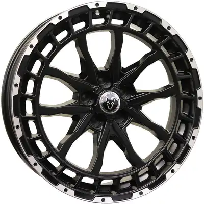 Large 8.5x20 Wolfrace Explorer Wolf Matt Black Polished