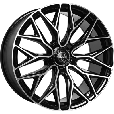 8.5x19 Wolfrace 71 Wolfsburg GTR 2 Gloss Raven Black Polished Alloy Wheels for Cars
