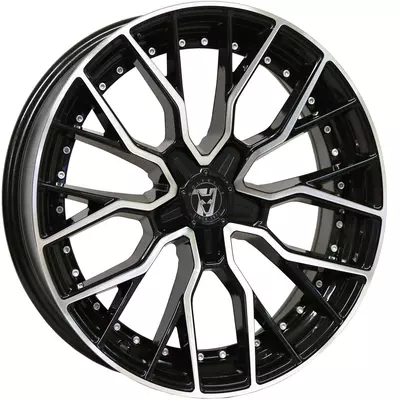 8.5x20 Wolfrace 71 Munich GTR Custom Gloss Raven Black Polished Alloy Wheels Image