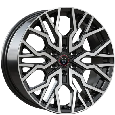 7.5x18 Wolfrace Eurosport Munich Super 6 Gloss Black Polished Alloy Wheels for Cars