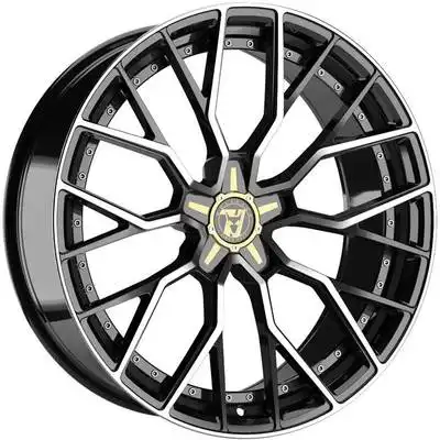 8.5x19 Wolfrace 71 Munich GTR 50th Anniversary Gloss Raven Black Polished Alloy Wheels Image