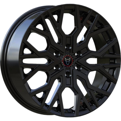 7.5x18 Wolfrace Eurosport Munich Super 6 Gloss Black Alloy Wheels