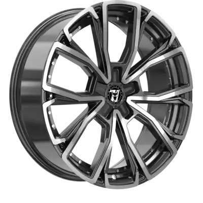 8.5x20 Wolfrace 71 Matrix Custom Gloss Raven Black Polished Alloy Wheels Image