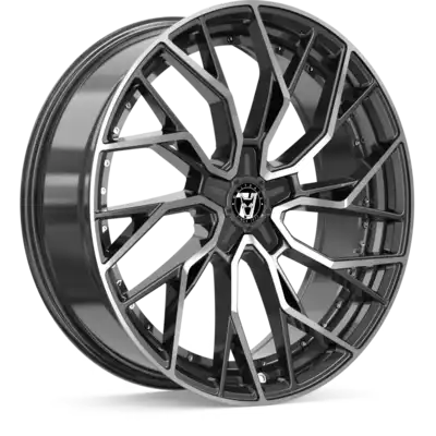 Wolfrace 71 Voodoo Custom Gloss Raven Black Polished Alloy Wheels Image