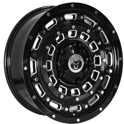 8x18 Wolfrace Explorer Overland Gloss Black Polished Alloy Wheels Image