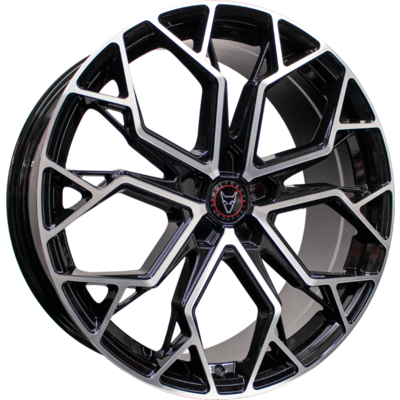 7.5x18 Wolfrace Eurosport Roadstar Gloss Black Polished Alloy Wheels