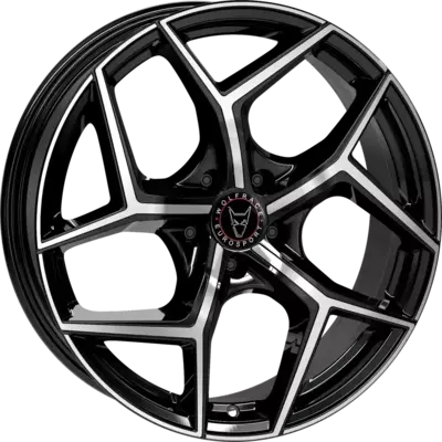 Wolfrace Eurosport TUV Salento diamond black front polished Alloy Wheels Image