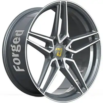 8x19 Wolfrace 71 Forged Edition Talon Forged Titanium Polished Alloy Wheels Image