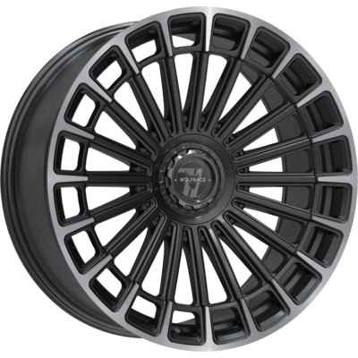 9.5x22 Wolfrace 71 Turismo GTR Allroad Gloss Raven Black Polished Alloy Wheels
