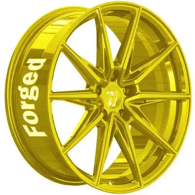 9x19 Wolfrace 71 Forged Edition Urban Racer Forged Anniversary Gold Alloy Wheels Image