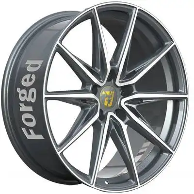 8.5x20 Wolfrace 71 Forged Edition Urban Racer Forged Titanium Polished Alloy Wheels Image