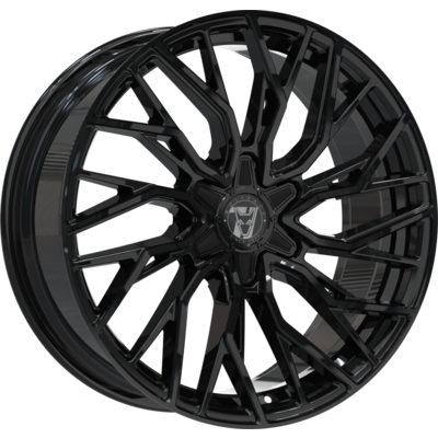 8.5x20 Wolfrace 71 Voodoo GT6 Gloss Raven Black Alloy Wheels