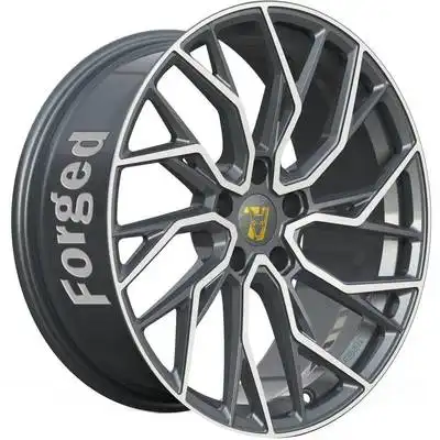 8.5x21 Wolfrace 71 Forged Edition Voodoo Forged Titanium Polished Alloy Wheels Image