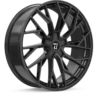 9.5x22 Wolfrace 71 Voodoo Black Edition Gloss Raven Black Alloy Wheels Image