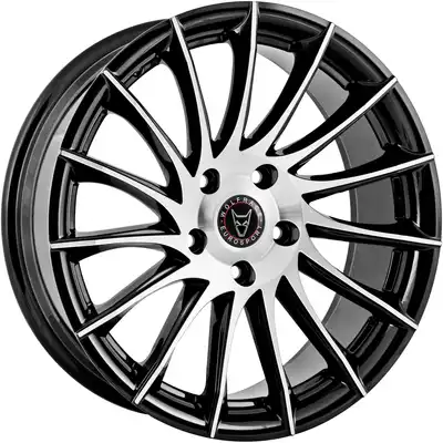 8.5x18 Wolfrace Eurosport Aero Gloss Black Polished Alloy Wheels Image