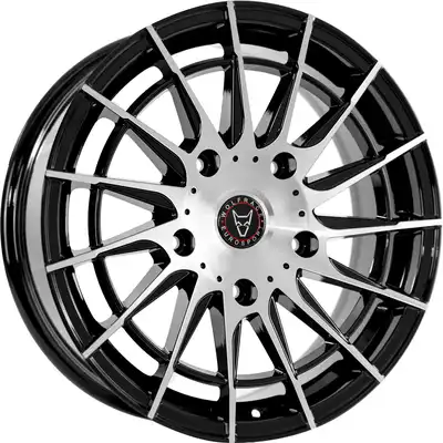 8x18 Wolfrace Eurosport Aero Super T Gloss Black Polished Alloy Wheels Image