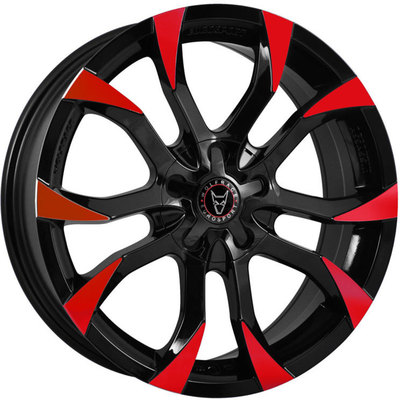 Wolfrace Eurosport Assassin Gloss Black Red Tips Alloy Wheels Image