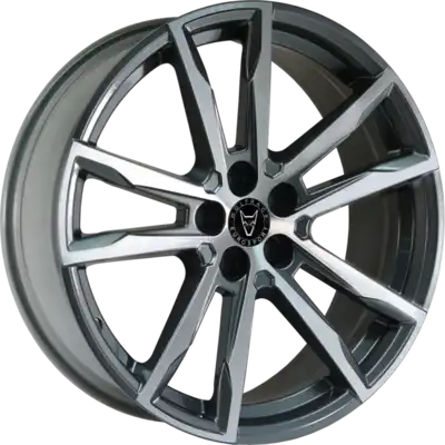 8.5x18 Wolfrace Eurosport Dortmund Gunmetal Polished Alloy Wheels Image