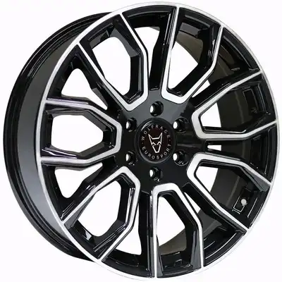 8.5x20 Wolfrace Eurosport Evoke X Gloss Black Polished Face Alloy Wheels Image