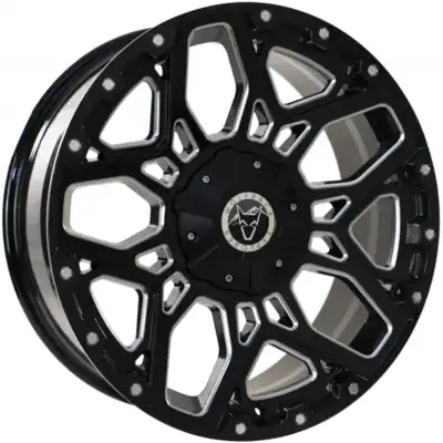 9x20 Wolfrace Explorer Sahara Gloss Black Polished Alloy Wheels Image