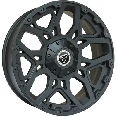 8.5x20 Wolfrace Explorer Sahara Matt Black Black Rivets Alloy Wheels Image