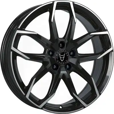 7.5x17 Wolfrace Eurosport Lucca Diamond Black Polished Alloy Wheels Image