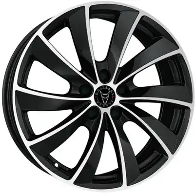 8x18 Wolfrace Eurosport Lugano Diamond Black Front Polished Alloy Wheels Image