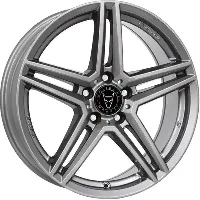 7.5x18 Front 9x18 Rear Wolfrace Eurosport TUV M10 Metalic Grey Alloy Wheels Image